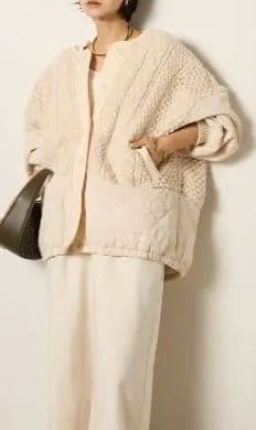 エシカesica　アラン編みニット　キルティング　ブルゾン　ジャケット