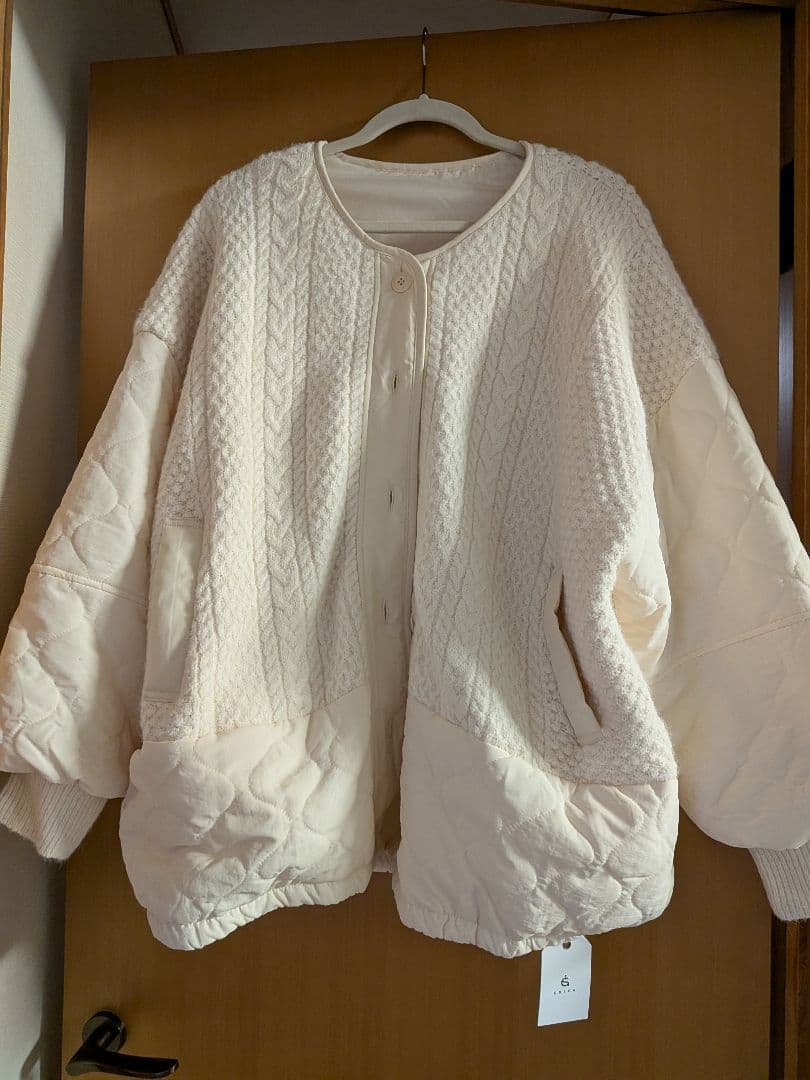 エシカesica　アラン編みニット　キルティング　ブルゾン　ジャケット