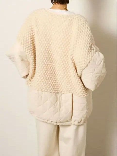 エシカesica　アラン編みニット　キルティング　ブルゾン　ジャケット