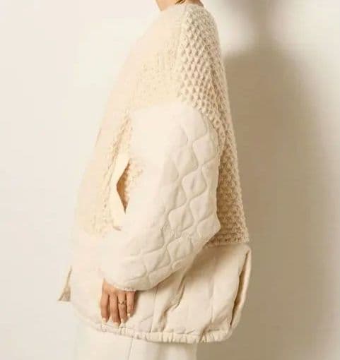 エシカesica　アラン編みニット　キルティング　ブルゾン　ジャケット