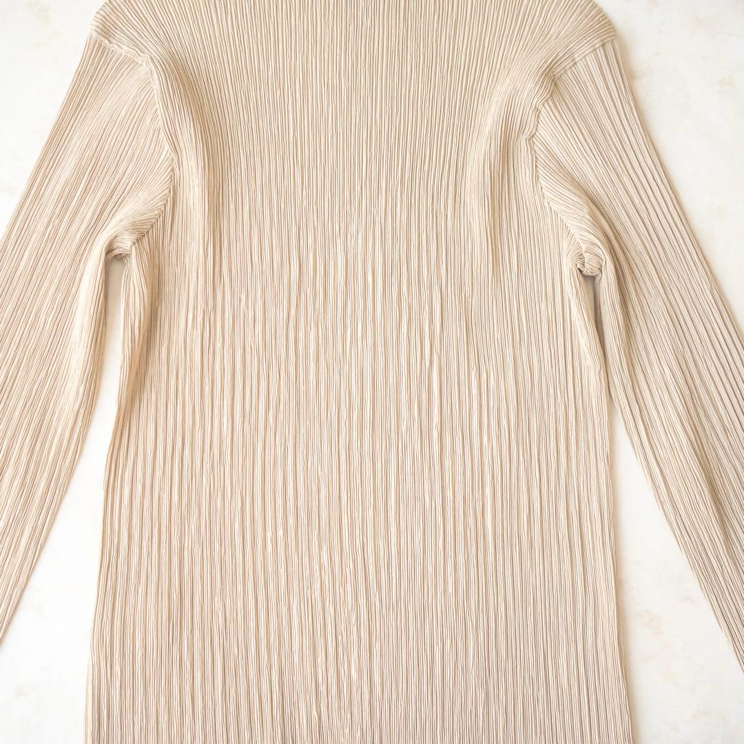 美品✨ISSEY MIYAKE プリーツ タートルネックカットソー ベージュ L