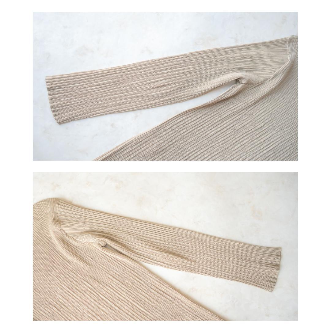 美品✨ISSEY MIYAKE プリーツ タートルネックカットソー ベージュ L