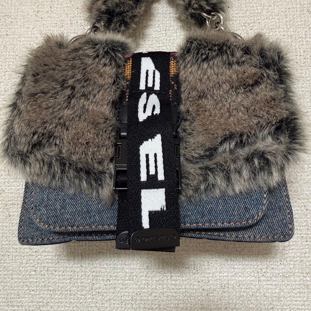 【DIESEL/ディーゼル】デニムファーショルダーバッグハンドバック