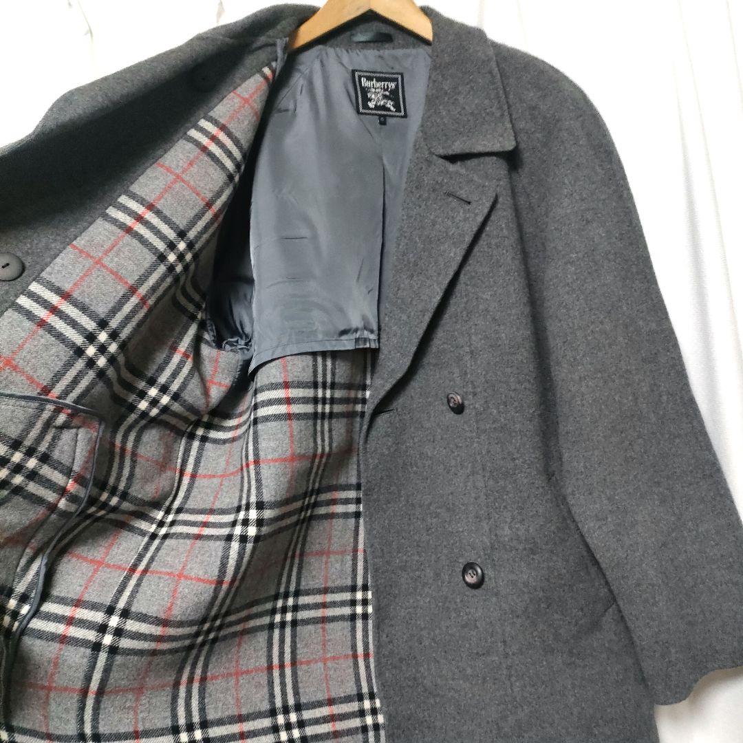 希少 Burberrys バーバリー カシミヤ ウール ダブルフェイスコート