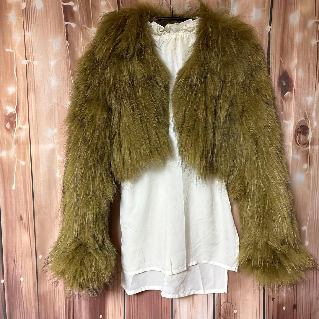 なおこ アッシュ&ダイヤモンド ラクーン ファー コート ジャケット