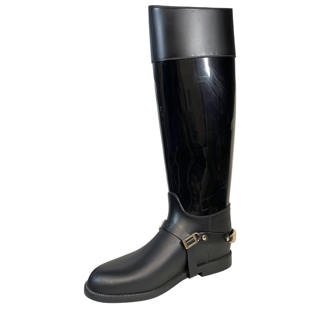 JIMMY CHOO ジミーチュウ レインブーツ ジョッキーブーツ 長靴 黒