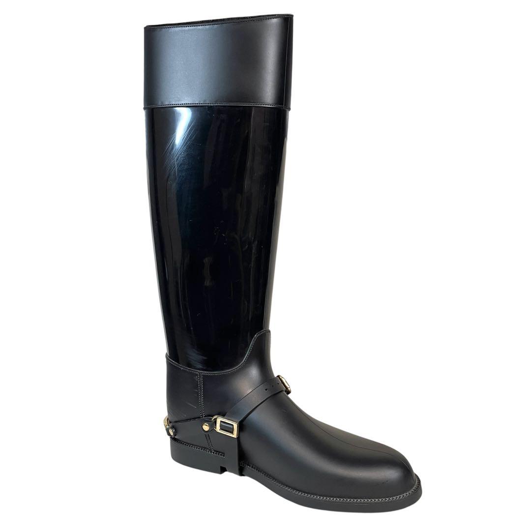 JIMMY CHOO ジミーチュウ レインブーツ ジョッキーブーツ 長靴 黒