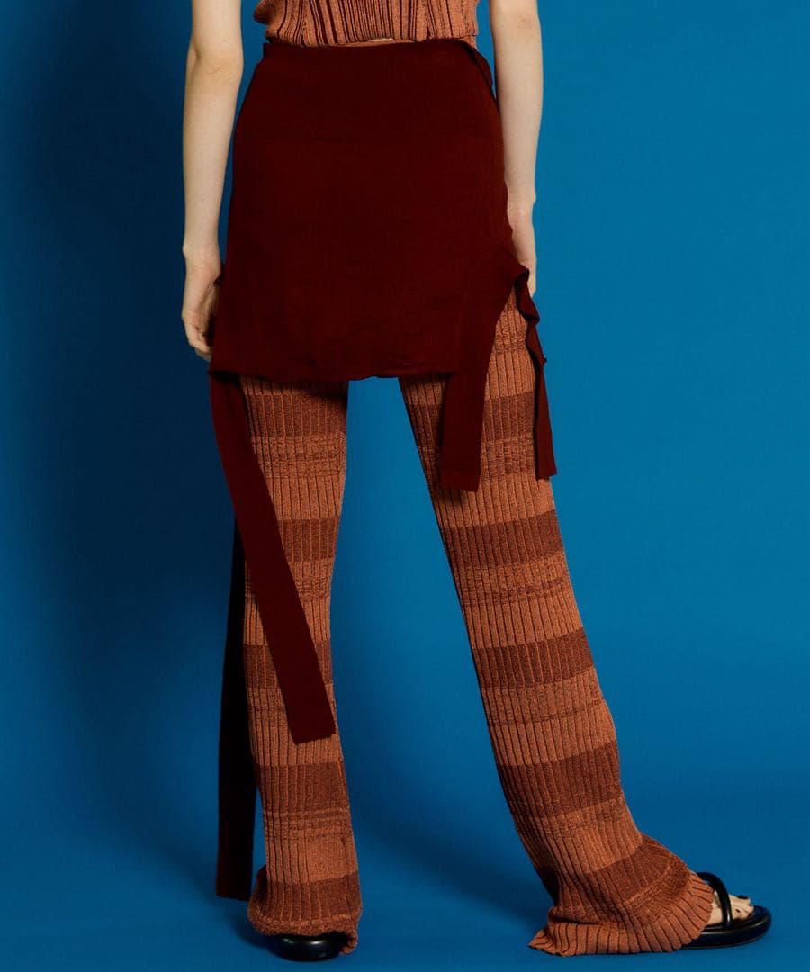 MAISONSPECIAL カーディガンレイヤードニットパンツ　フリーサイズ