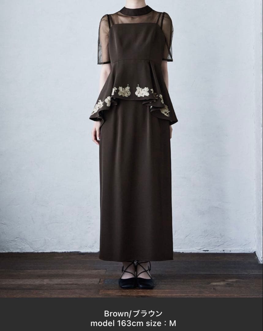 etoll. 刺繍ペプラムビスチェ＆Iラインドレスセットアップ