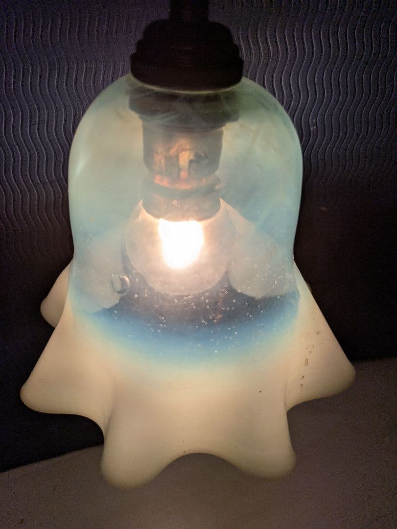 イギリス ヴァセリンガラス アンティーク シェード ガラス 照明