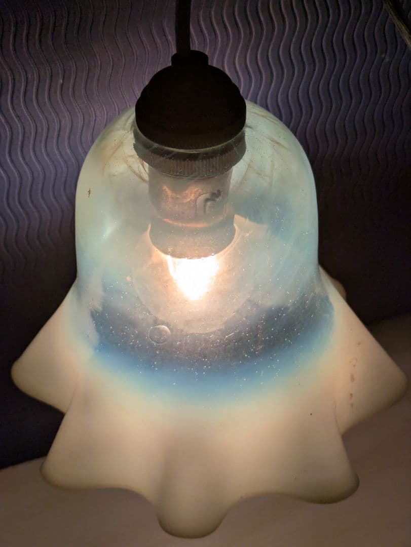 イギリス ヴァセリンガラス アンティーク シェード ガラス 照明