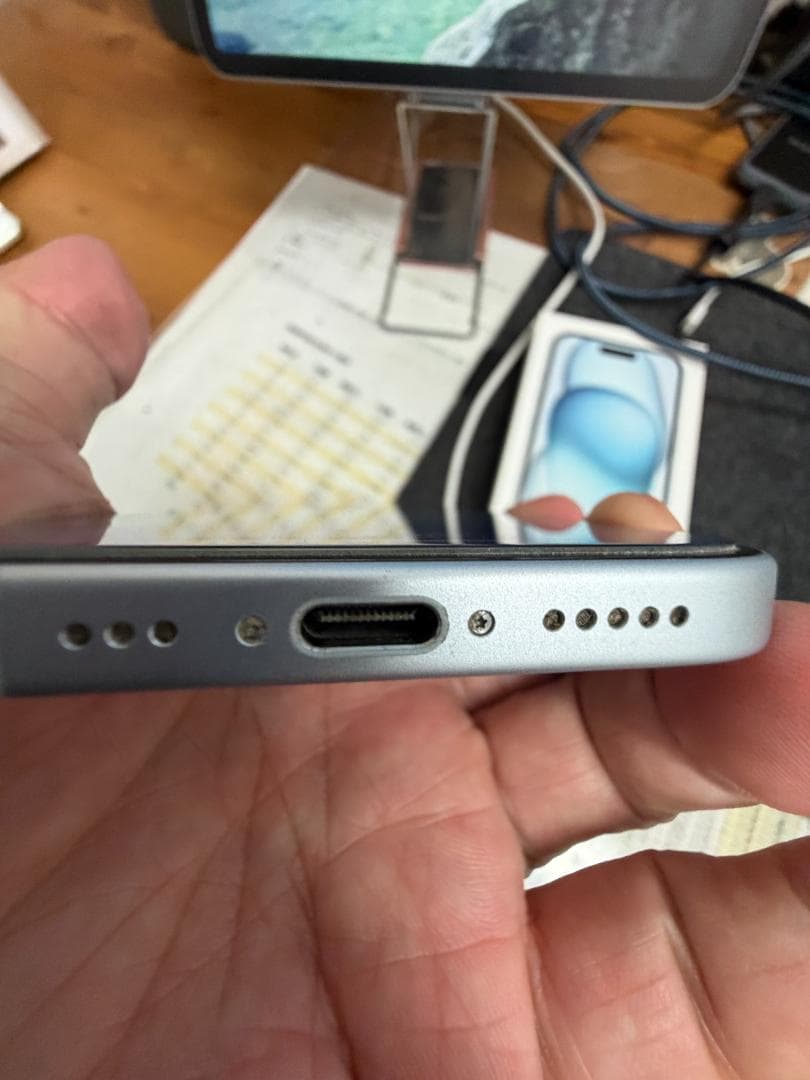 【底値】【極美品】iPhone15 128GB ブルー ★即日配送★箱付属品付