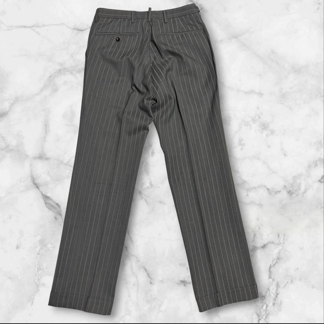 【美品】パーソンズ スーツ スリーピース グレー　ストライプ S相当