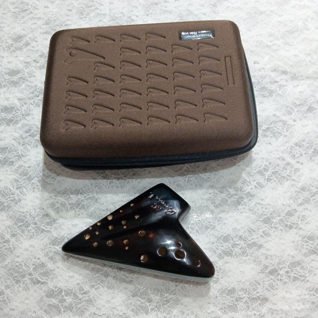 オオサワ・ オカリナ トリプル．ケース付き　　漆仕上げ