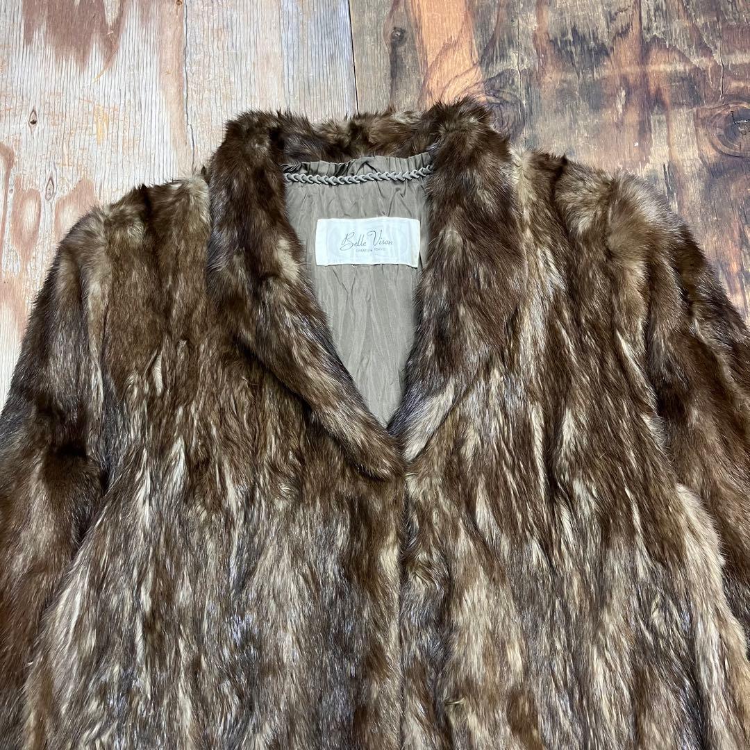 SAGA MINK ファーコート デミバフミンク 銀タグ リアルファー 13号