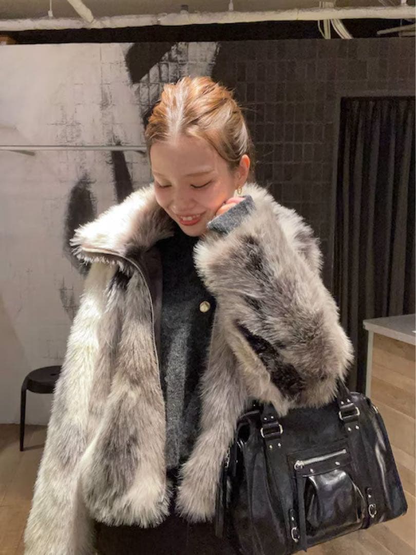 jenasis MIXカラーファーブルゾン