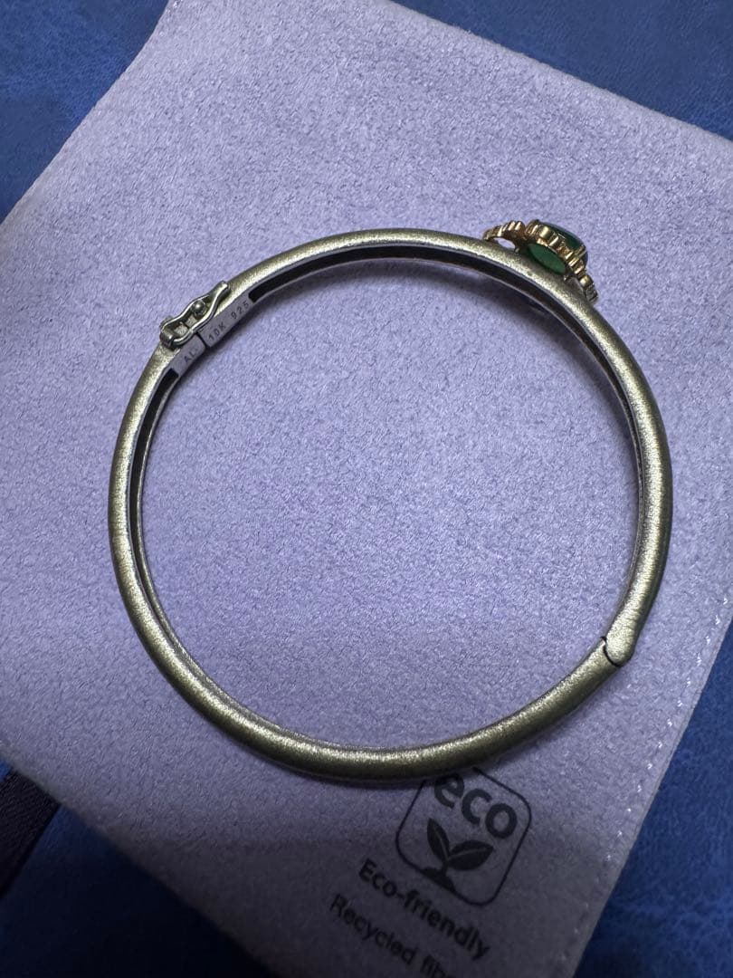 10Kゴールド 本翡翠 ワックス無し　バングル