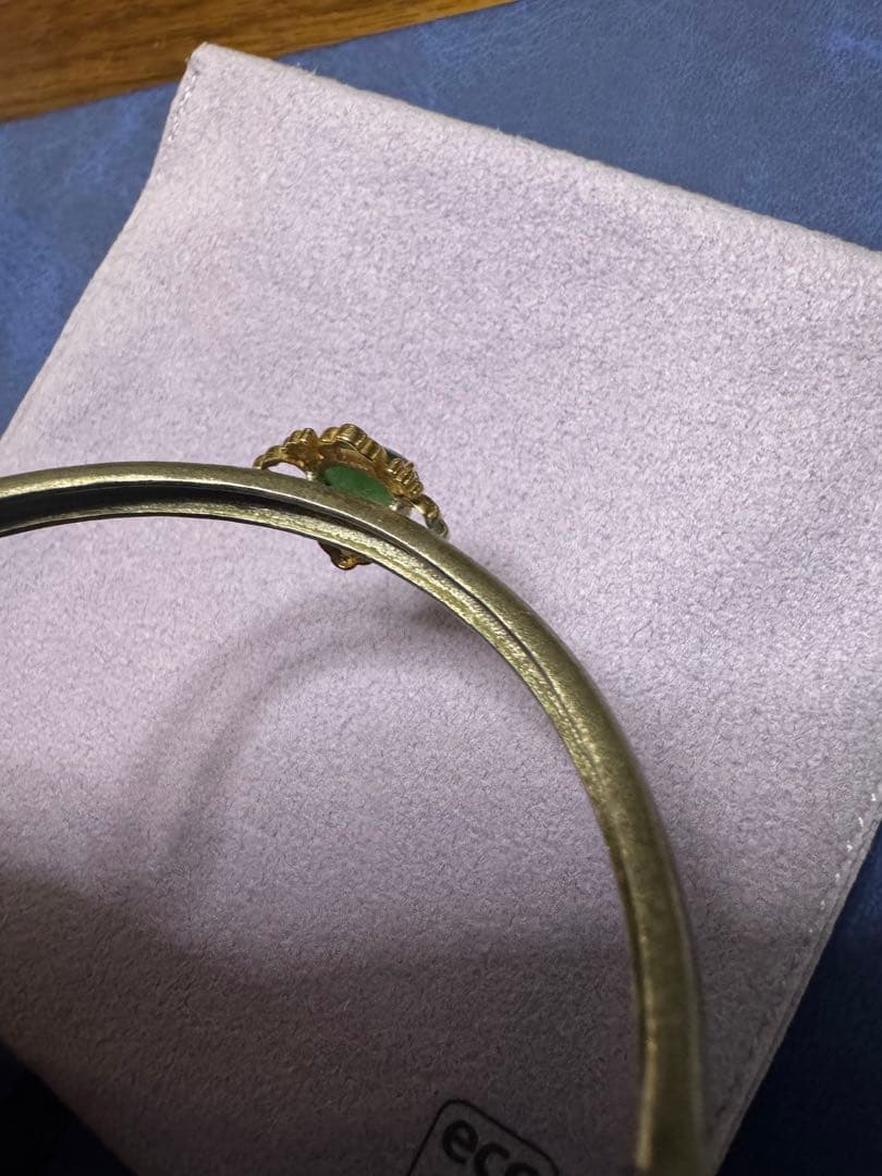 10Kゴールド 本翡翠 ワックス無し　バングル
