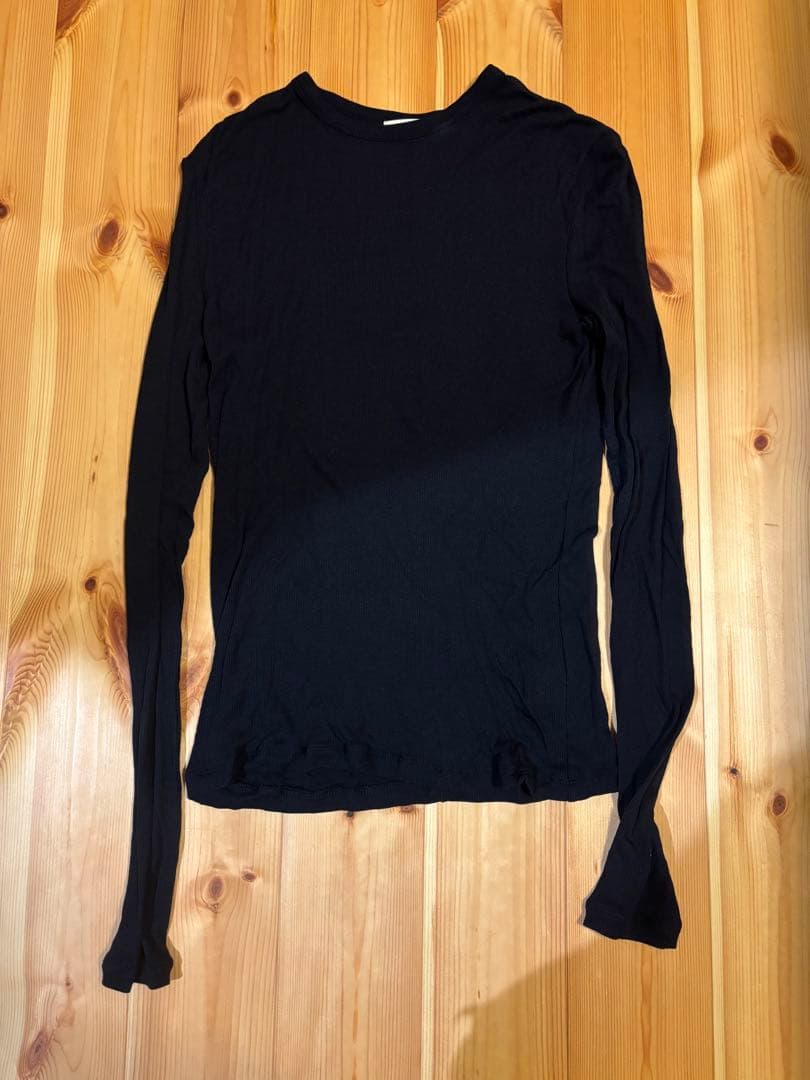 anuke アンヌーク レイヤードシアーロングTシャツ ネイビー