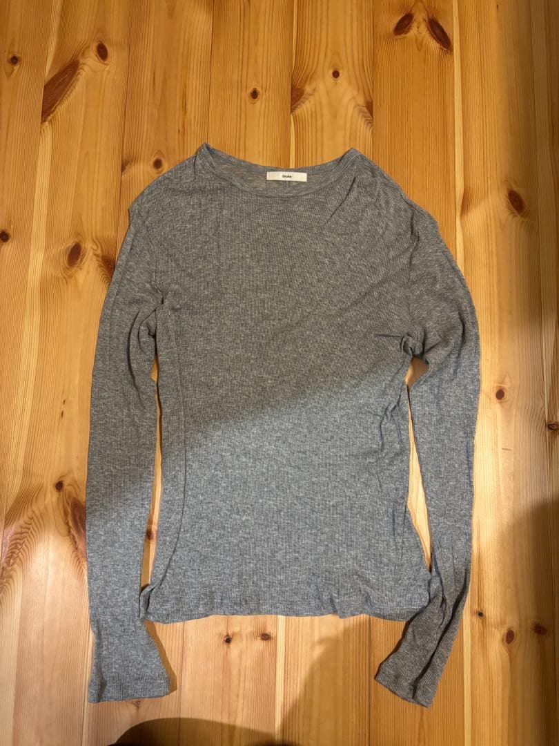 anuke アンヌーク レイヤードシアーロングTシャツ ネイビー