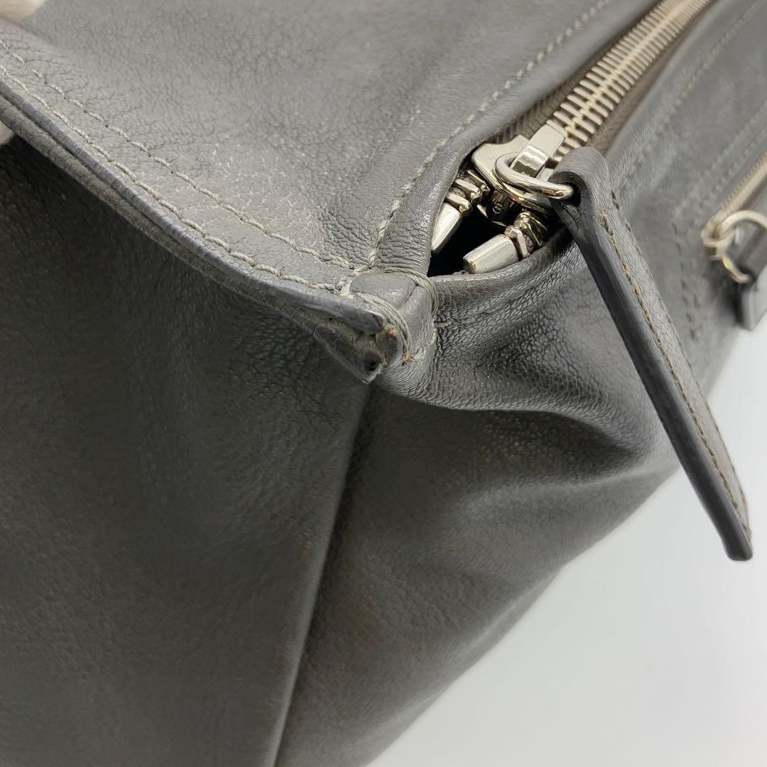 GIVENCHY パンドラ 2way レザー ハンドバッグ グレー