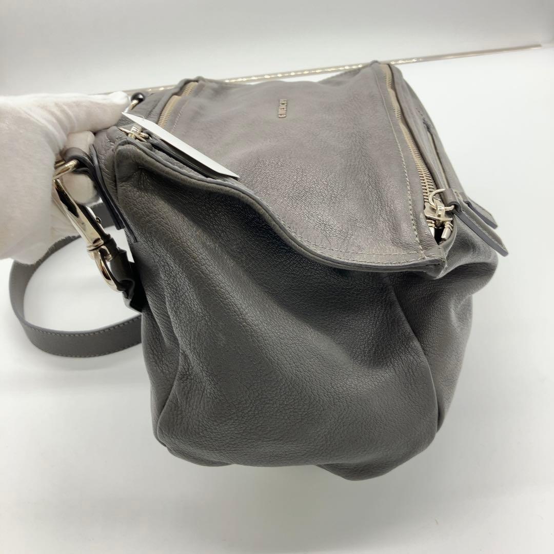 GIVENCHY パンドラ 2way レザー ハンドバッグ グレー