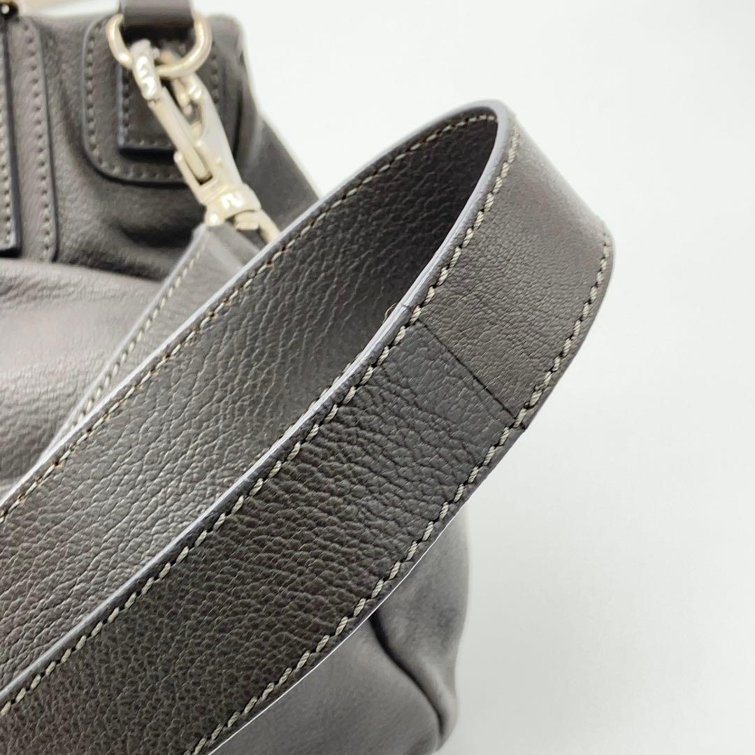 GIVENCHY パンドラ 2way レザー ハンドバッグ グレー