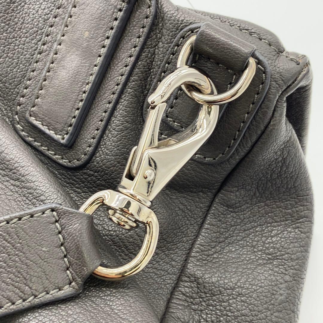 GIVENCHY パンドラ 2way レザー ハンドバッグ グレー