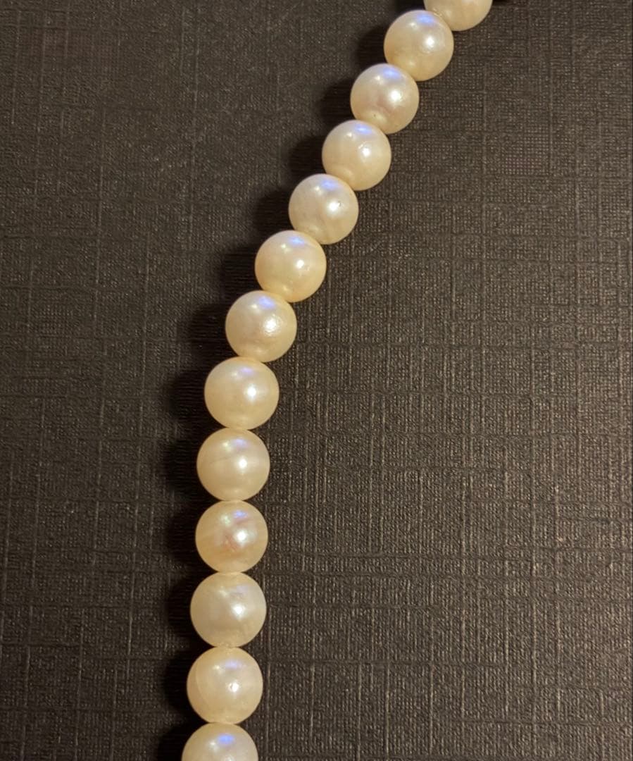 三越百貨店 白 シルバー金具 アコヤ本真珠 テリ良好 ネックレス 40cm 6㎜