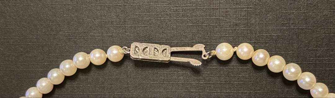 三越百貨店 白 シルバー金具 アコヤ本真珠 テリ良好 ネックレス 40cm 6㎜