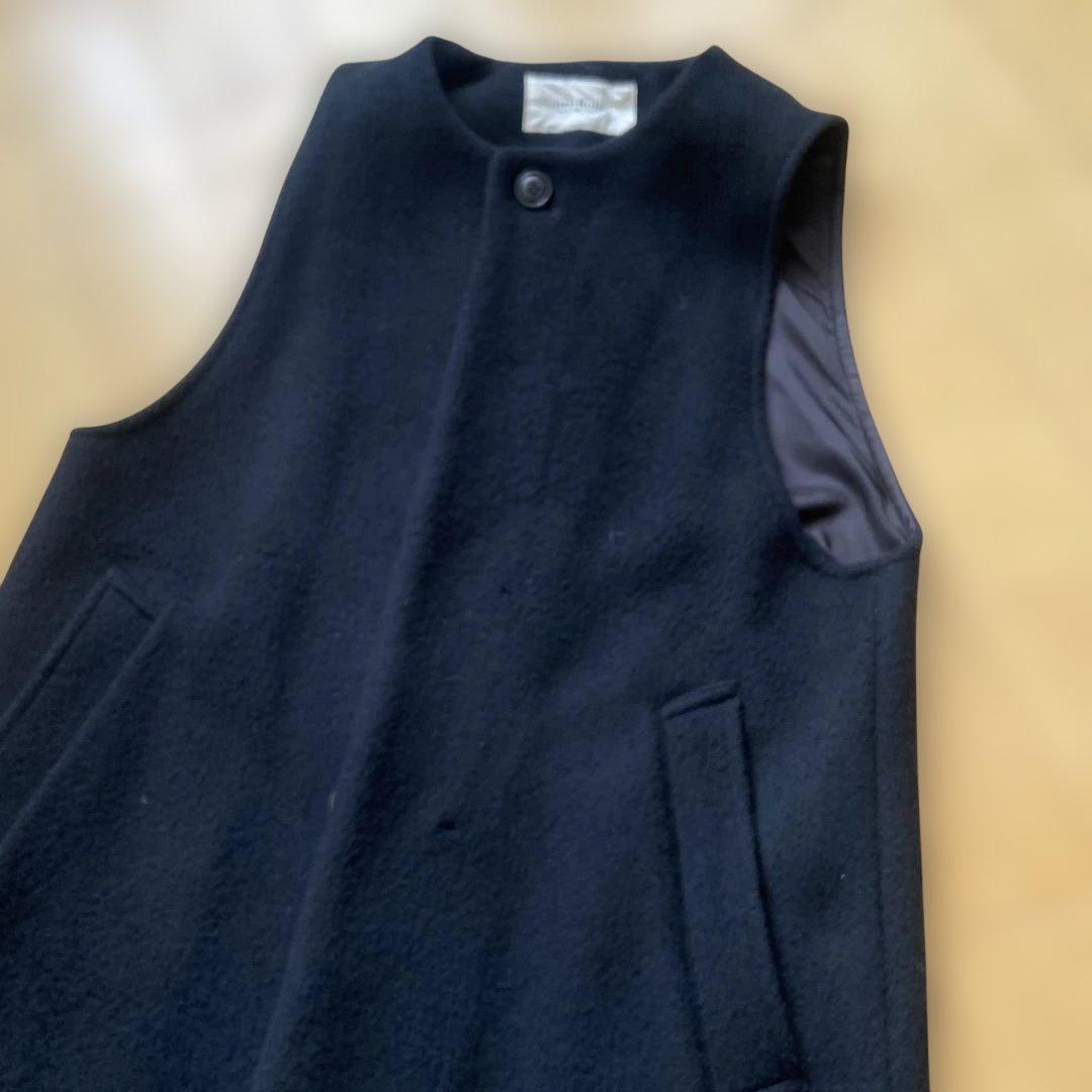 nest Robe 二重織ビーバーロングジレ　黒