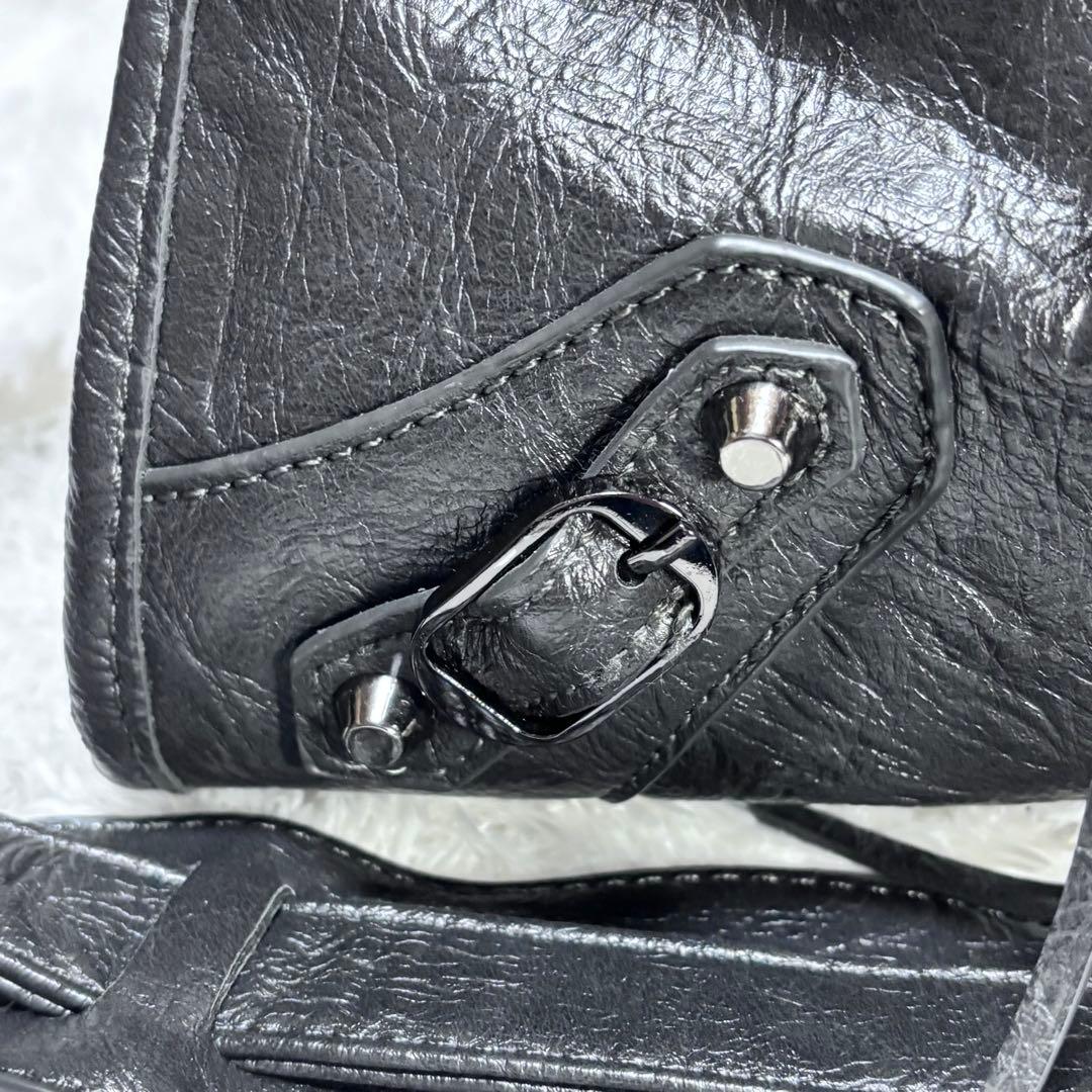 00s y2k アーカイブ シワ加工 レザー バッグ ショルダー可 A4