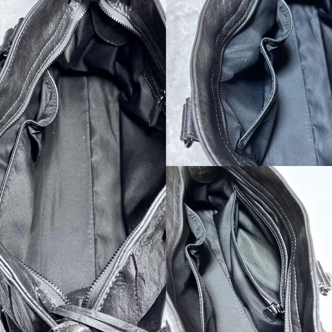 00s y2k アーカイブ シワ加工 レザー バッグ ショルダー可 A4