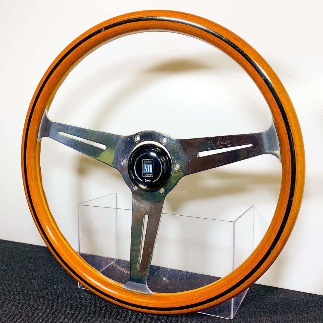 ナルディ クラシック ウッド 36.5φ 本物ホーンボタン＆ネジ付 良品