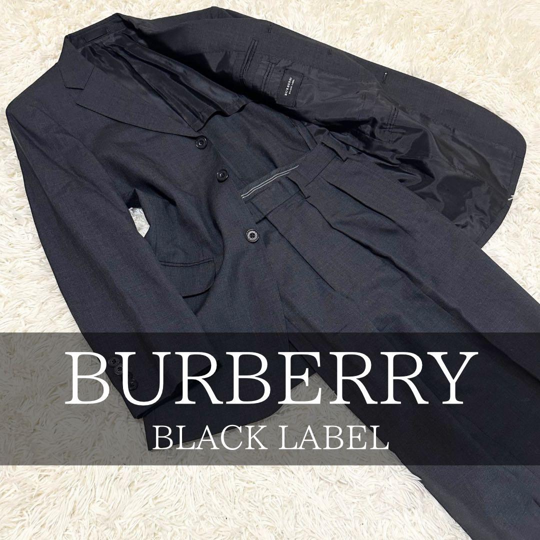 希少 バーバリー ブラックレーベル スーツ セットアップ ウール ボタン ロゴ