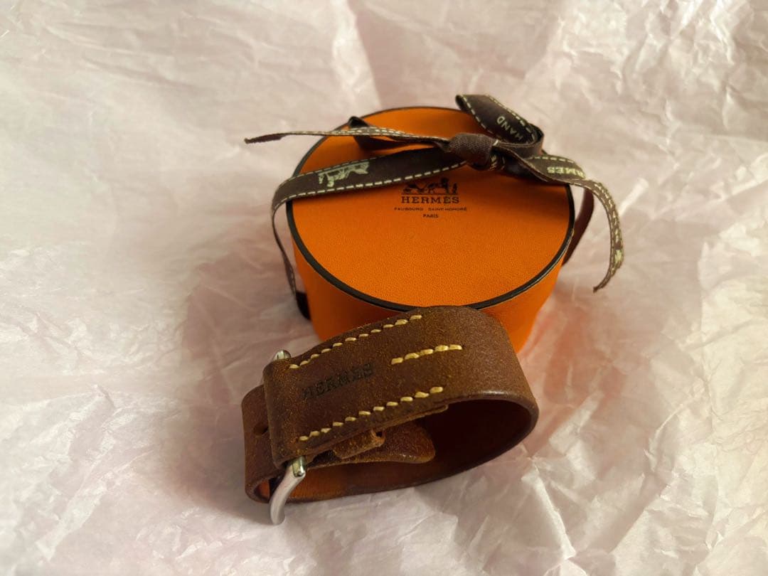 RAME0209マルジェラ期 エルメス エトリヴィエール レザーバングル