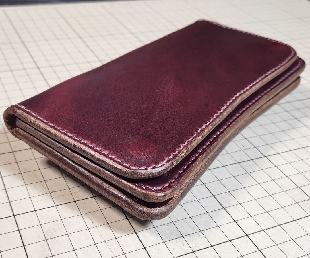 茶*4様 【OUTLET】　ホーウィン　クロムエクセル　ロングウォレット　バーガ