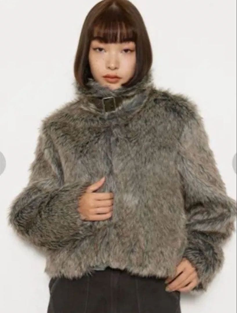 LAGUA GEM ラグアジェム ファーコート アウター グレー ベージュ