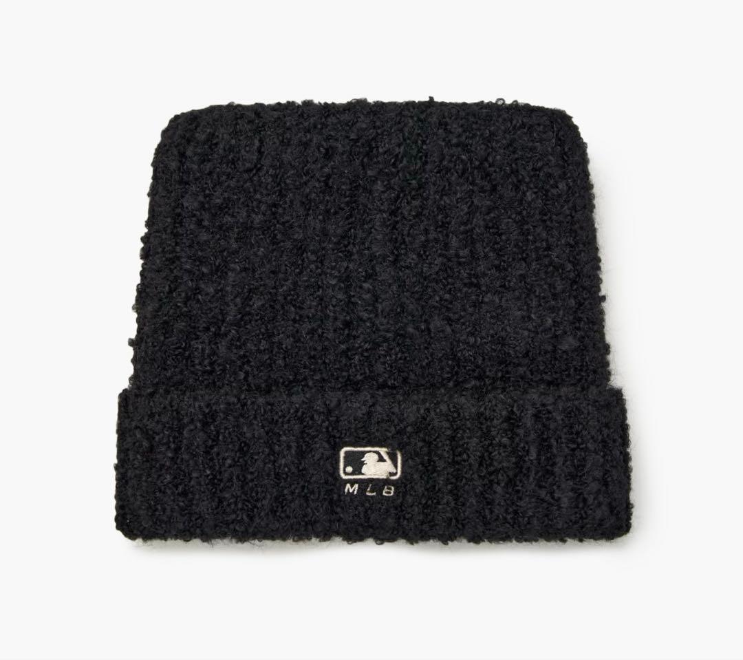 MLB 韓国限定　韓国　人気　aespa エスパ　カリナ　猫耳　ニット帽　黒