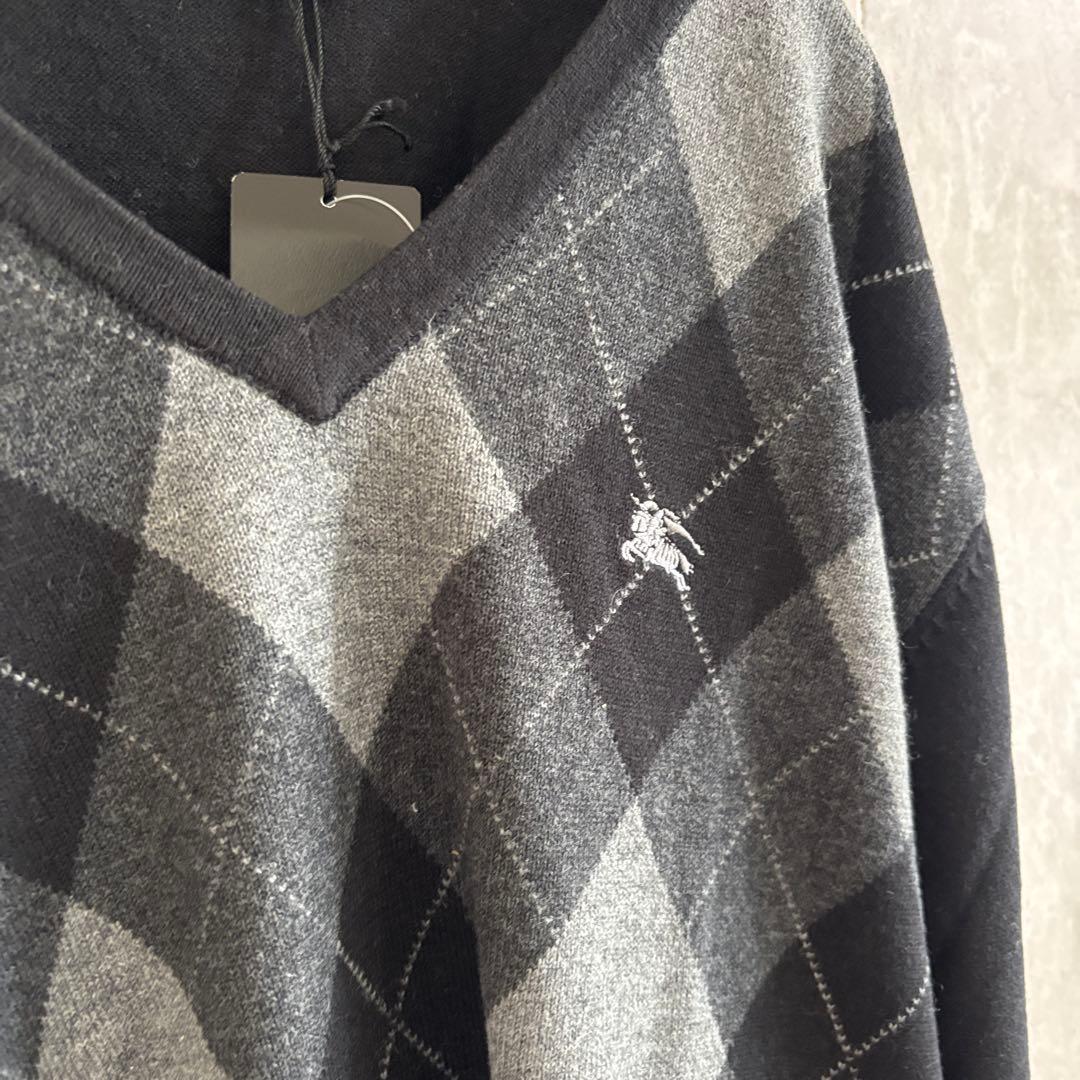 BURBERRY BLACK LABEL バーバリー アーガイル柄ニット 新品