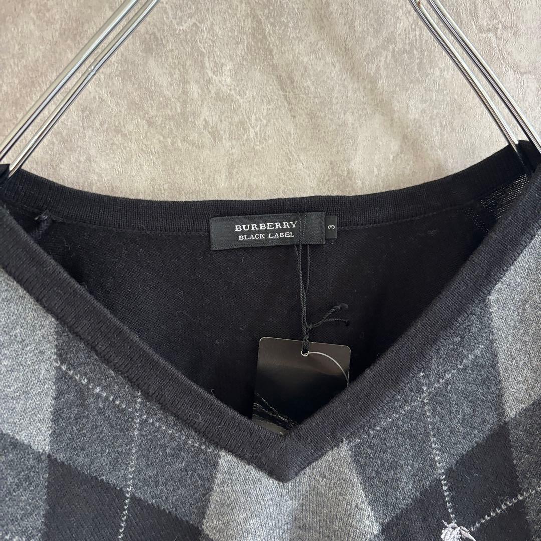 BURBERRY BLACK LABEL バーバリー アーガイル柄ニット 新品