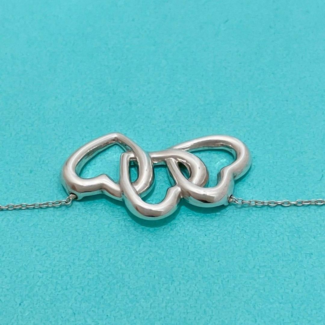 TIFFANティファニー ネックレス　トリプルハート オープンハート SV925