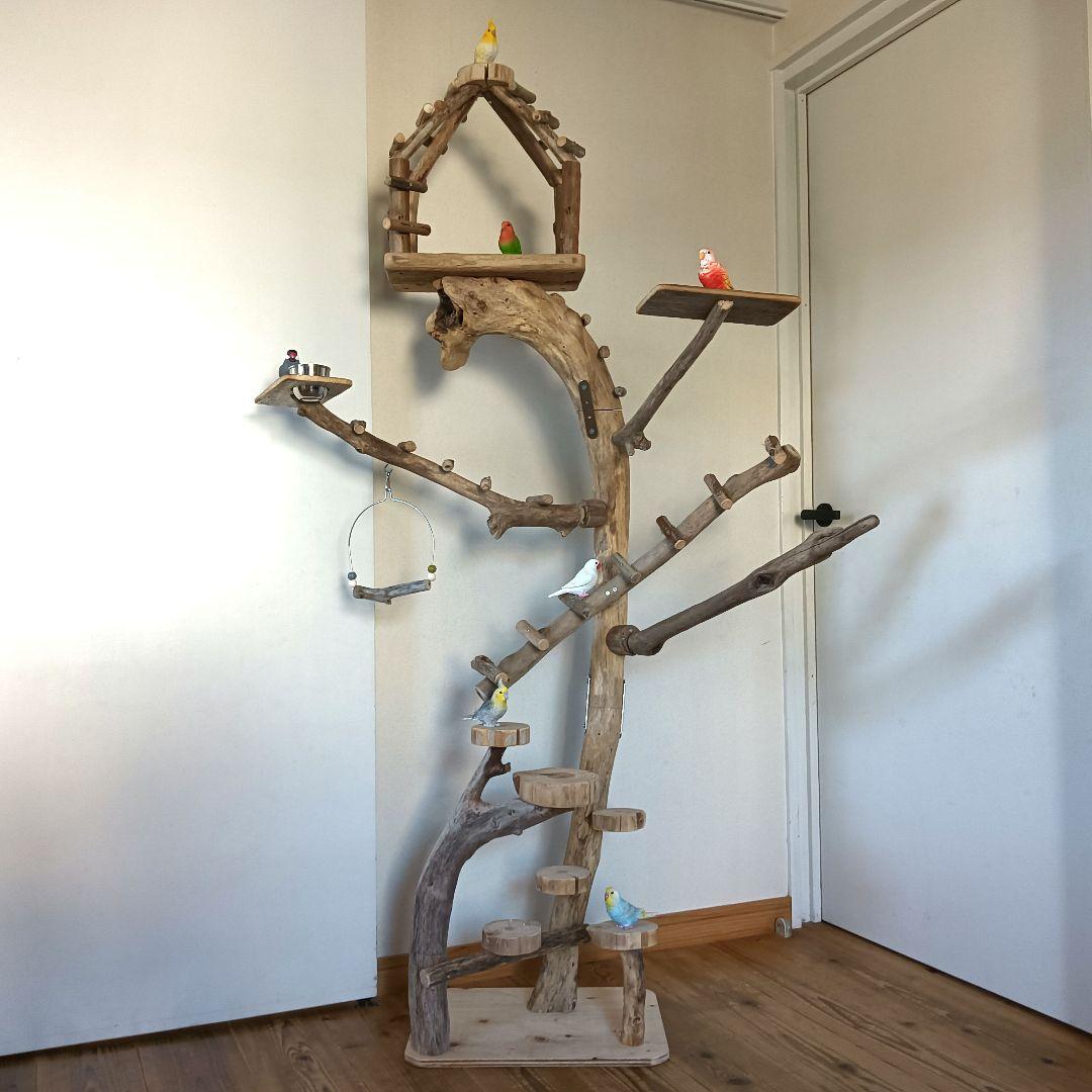 tarusiru バードアスレチックジム大型 天然木 自然木 流木 インコ