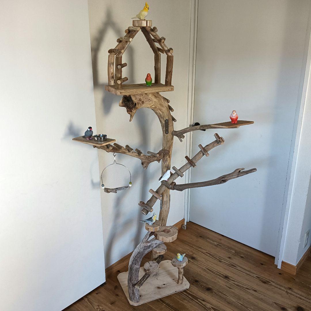 tarusiru バードアスレチックジム大型 天然木 自然木 流木 インコ