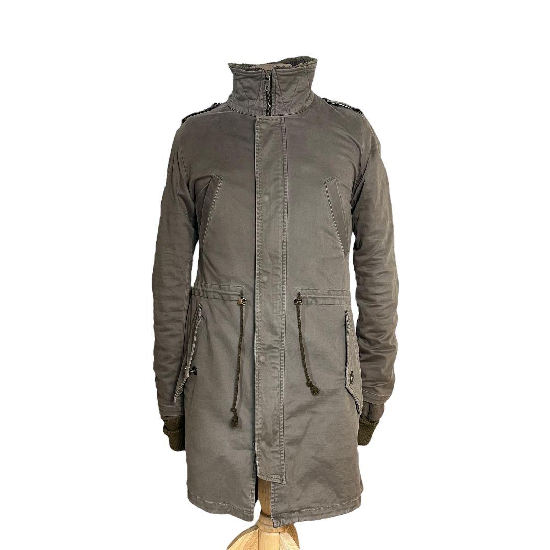 【 美品 】 オベリスク　モッズコート　フリースライナー　ビッグロゴ　襟ボア