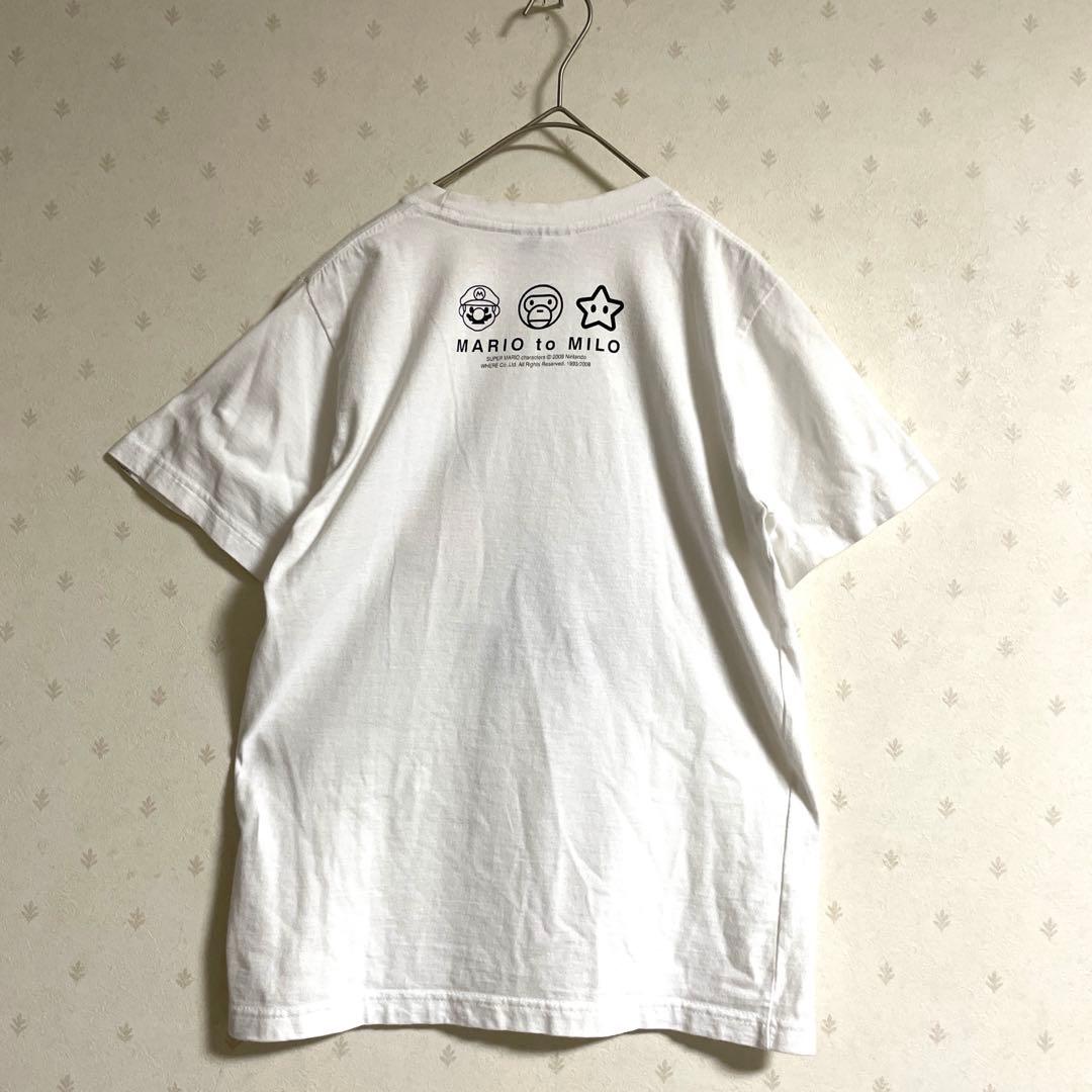 レア❗️アベイシングエイプ マリオ×ベビーマイロ プリント Tシャツ 白 M