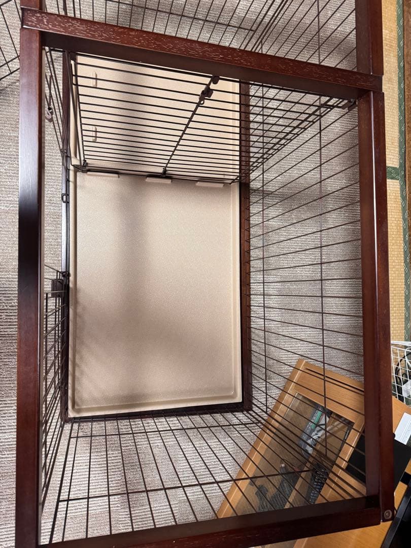 中・小型犬用ブラウン金属ケージ