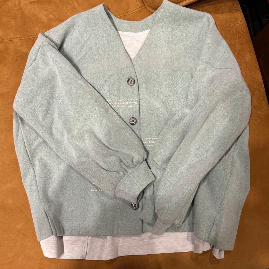 【新品未使用品】ayane アヤン エアリーニードルロゴプリントカーディガン