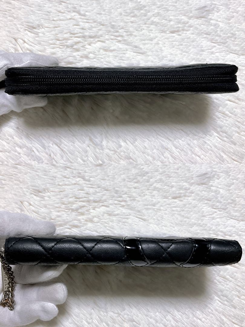 ♡希少♡シャネル CHANEL 長財布 カンボンライン　ファスナー ココマーク黒