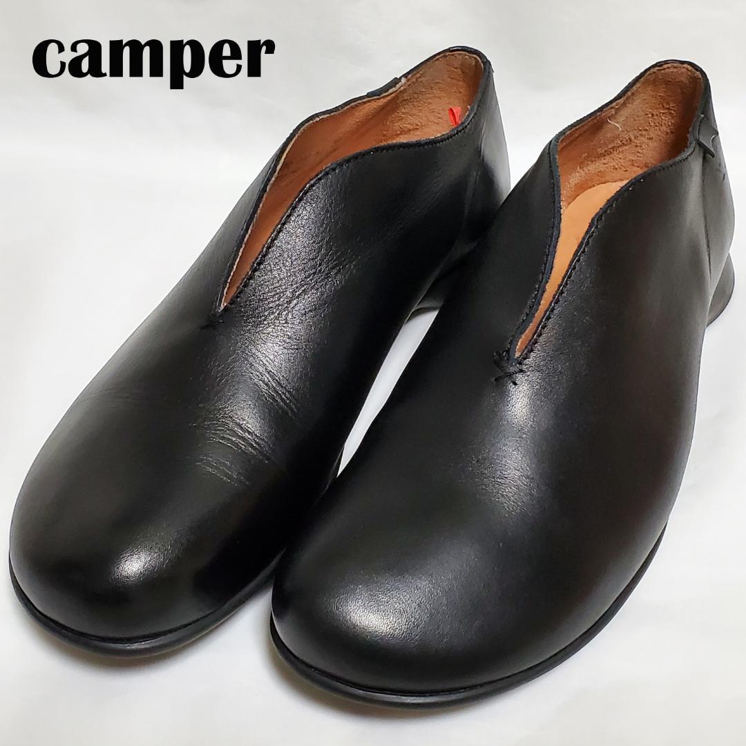 【美品】カンペール　フラットシューズ　ブラック　Vカット　38